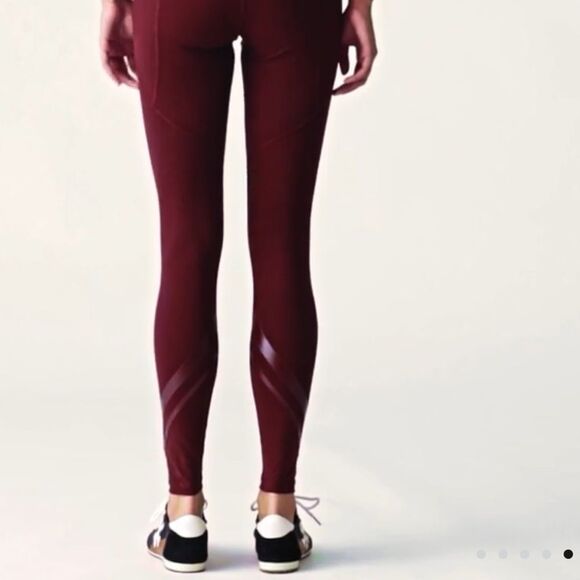 TORY SPORT HIGH Rise Compression Melange Side Pocket Legging Maron S Like New - Picture 7 of 7
